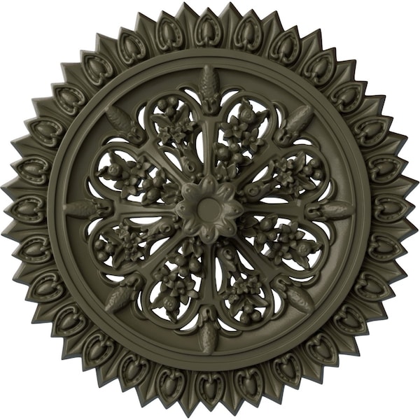Ekena Millwork Lariah Ceiling Medallion (Fits Canopies up to 1 3/8"), 24 3/4"OD 1 3/8"ID x 3 1/4"P, Witch Hazel CM24LAWHF - main